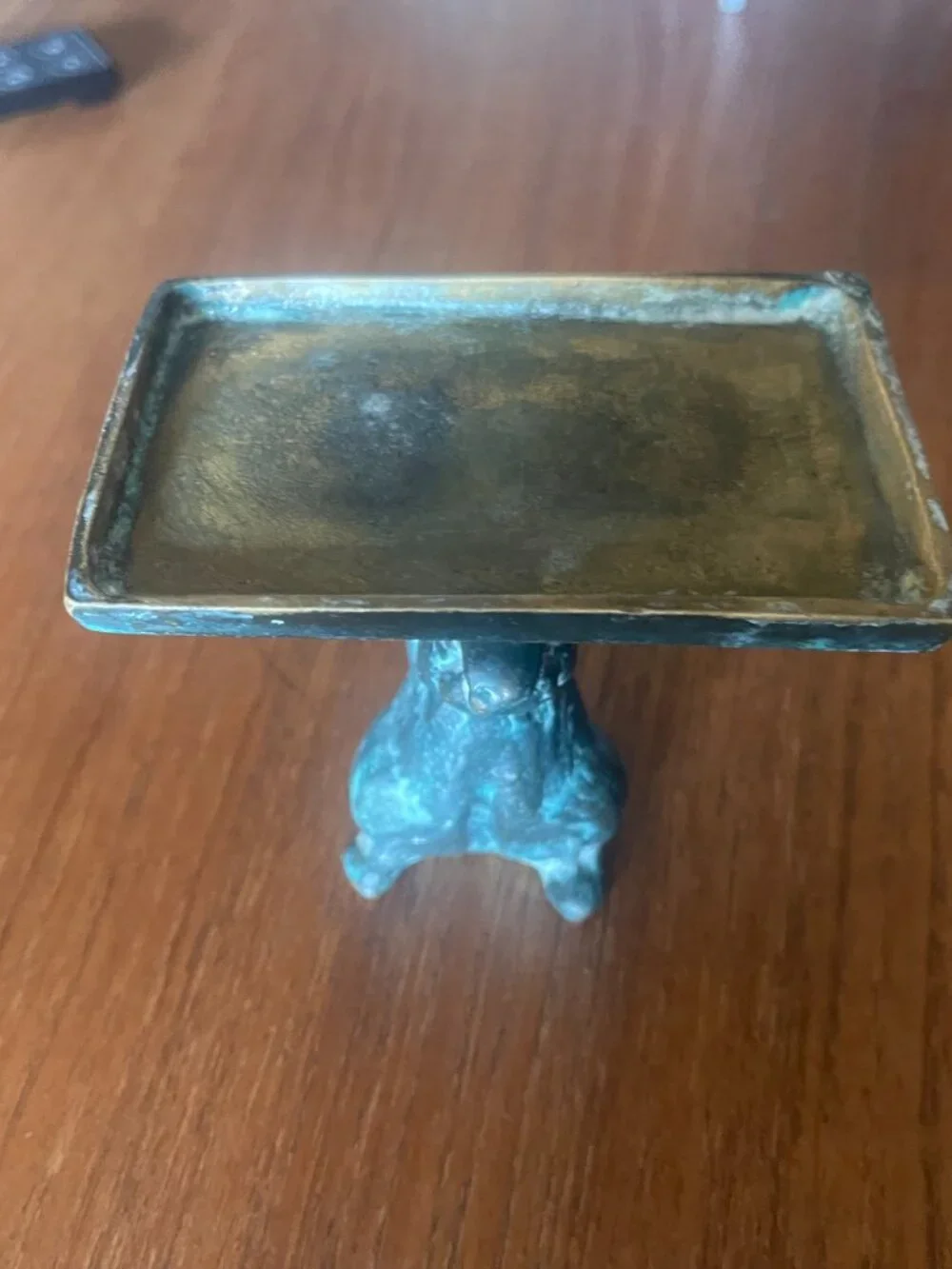 Bronze Oxidized Finish Bunny Rabbit Soap Dish